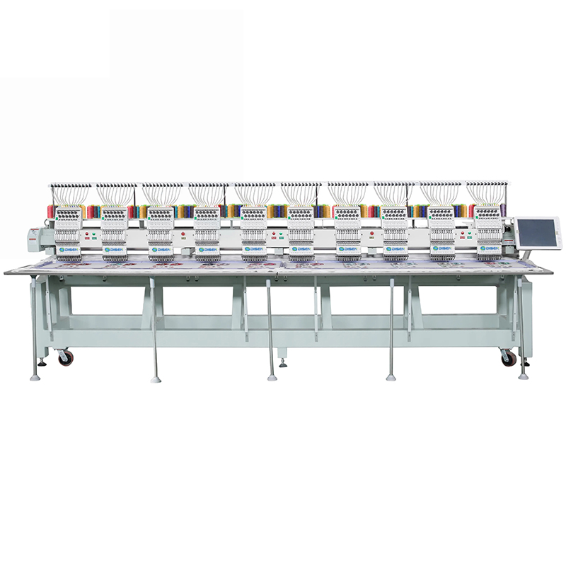 Chất lượng 10 máy thêu đầu mũ/áo phông/quần áo/máy thêu tự động phẳng 